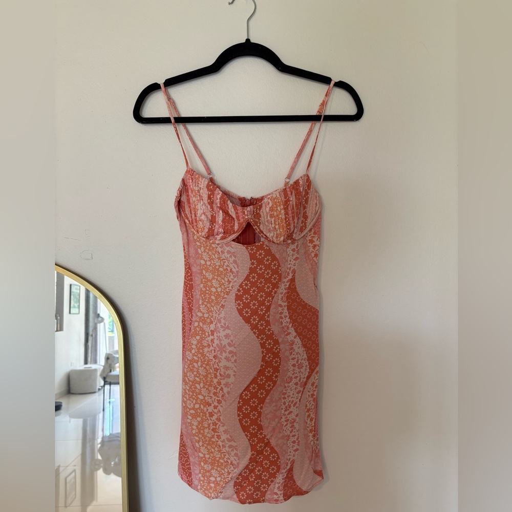 Orange and Pink Floral Dress